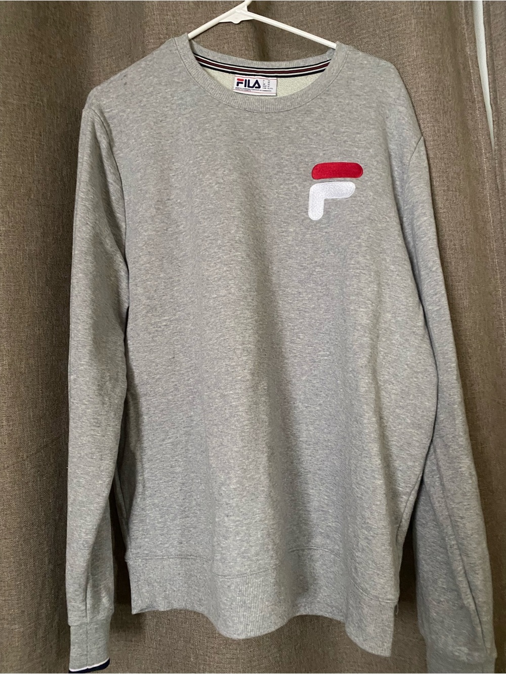 Fila Gray Crewneck Sweatshirt with Red & White Logo